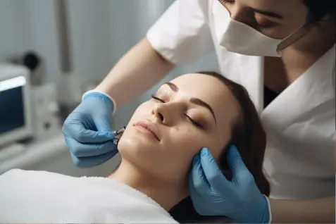 dermatologist extracting acne lesions in Santa Monica